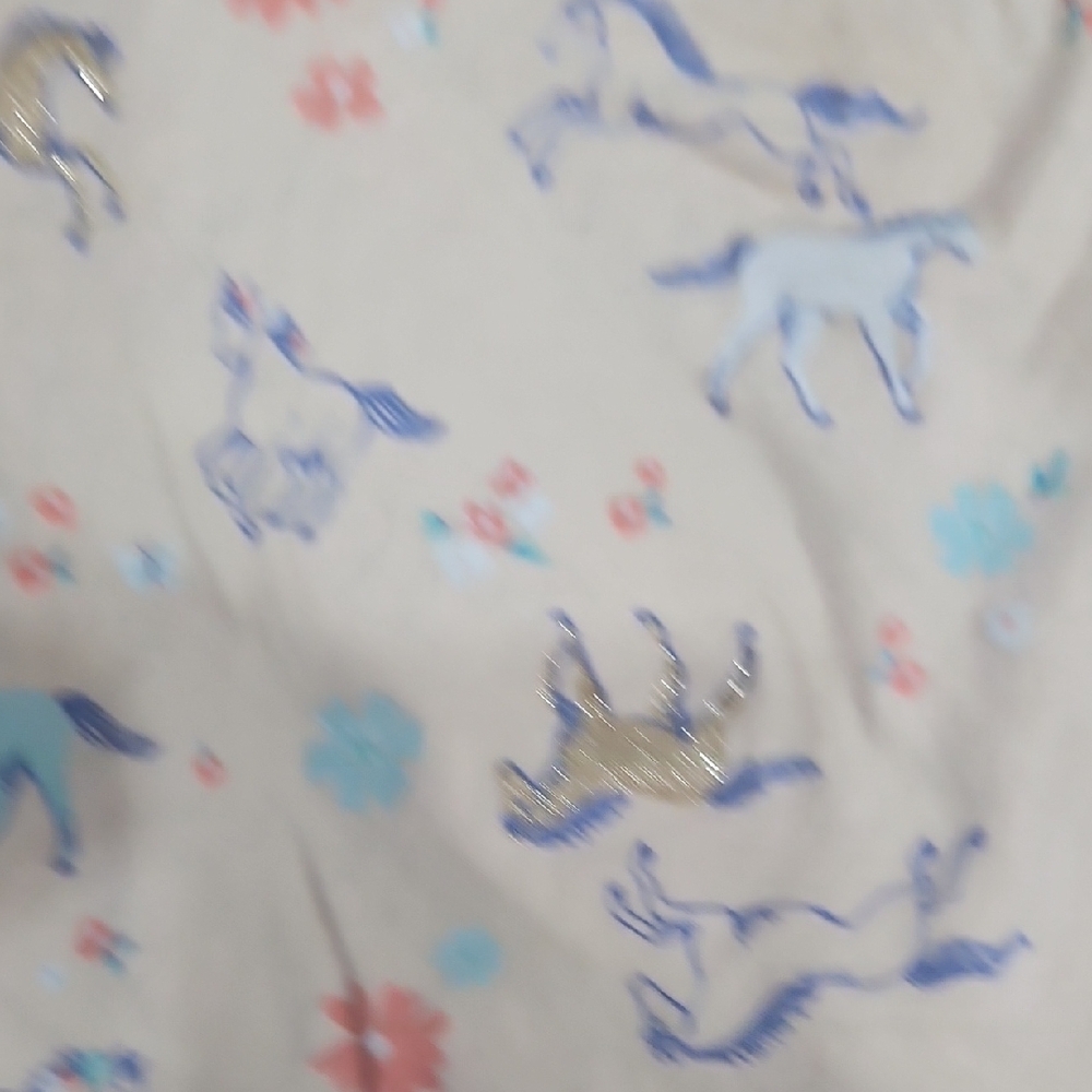 Cat & Jack Light Pink Horse Short Sleeve Tee with Pastel Sketches - Picture 3 of 6